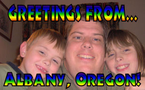 Greets from Albany, Oregon postcard